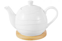 Чайник 900 л 21,5*13,5*14,5 см Айсберг волны на деревянной подставке