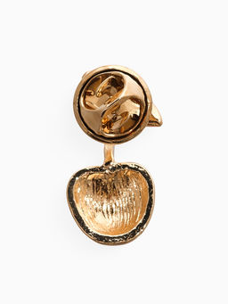 Цена за 2 шт. Значок Вишня, красно-зелёный в золоте