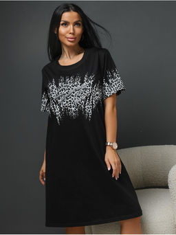 Платье домашнее "Саваж" Черный Серый