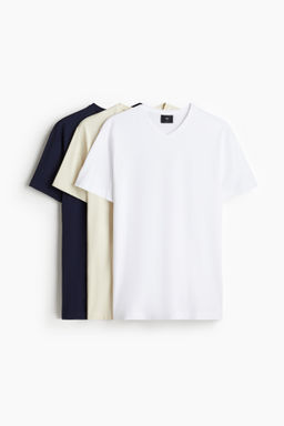 Pack de 3 camisetas con cuello de pico Slim Fit