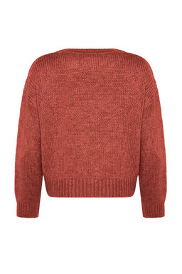 Kiremit Genis Kal?p Yumusak Dokulu Basic Triko Kazak TWOAW23KZ00185