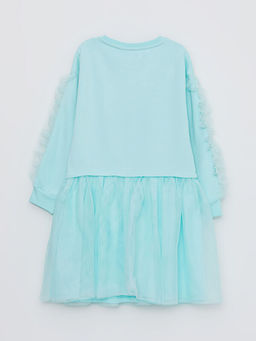 Bisiklet Yaka Elsa Bask?l? Uzun Kollu K?z ?ocuk Elbise - Waikiki фото 3