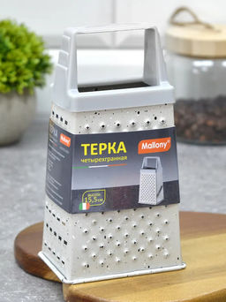 Терка четырехгранная MARMOLADA, окраска: мрамор светлый, высота 15,5 см арт.108300 /MALLONY/