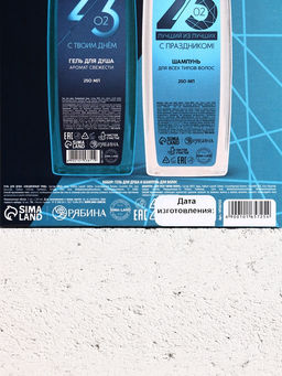 Подарочный набор 23 Февраля, гель для душа и шампунь для волос, 2?250 мл, HARD LINE  фото 9