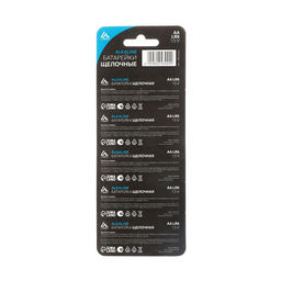 Батарейка алкалиновая (щелочная) Luazon, AA, LR6-5BL, отрывной блистер, 5 штук