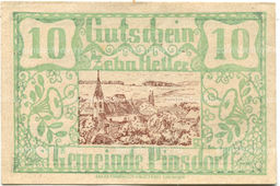 Банкнота 10 геллеров 1920 года Австрия  Пинсдорф (нотгельд)
