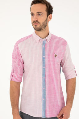 U. S. Polo Assn / Мужская розовая рубашка с длинным рукавом - U.s. polo assn фото 3