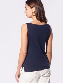 VILATTE / Топ из премиального хлопка с эластаном, с горловиной лодочка  фото 4