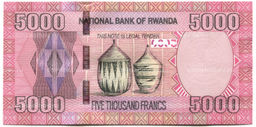 Банкнота 5000 франков 2014 года Руанда