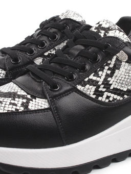 03-A847-10 BLACK Кроссовки женские (натуральная кожа)