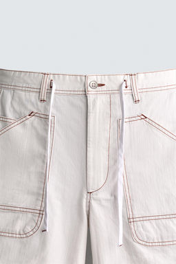BERMUDA WIDE FIT PLIEGUES / Blanco roto - Zara фото 9