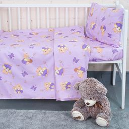 Постельное белье из бязи 140гр/м2 АКЦИЯ За Мёдом Сиреневый артикул 1332-3 1,5 спальный