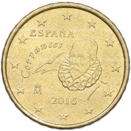 Монета 10 евроцентов 2016 года Испания