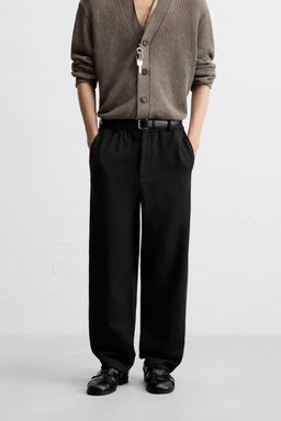 TEXTURED REGULAR FIT TROUSERS - Zara фото 12