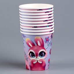 Цена за 10 шт. Стакан бумажный Зайка, 250 мл - Страна карнавалия фото 2