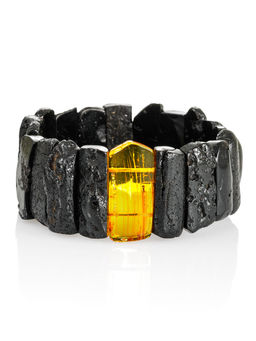 Браслет Помпеи из чёрного янтаря с инклюзом муравья