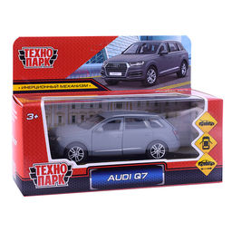 Машина металл AUDI Q7 матовый, 12 см, (двер, багаж, серый)инерц, в коробке