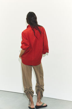 WASHED OVERSIZE POPLIN SHIRT - Zara фото 4