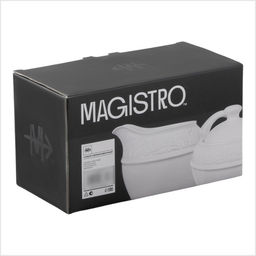 Набор сервировочный Magistro Crotone, 2 предмета: молочник 300 мл, сахарница 300 мл, фарфор, белый  фото 5