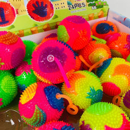 Мякиш Мячики на резинках Flashing Spiky Ball Фрукты 24 шт. в уп (65 mm) - Storyland фото 3