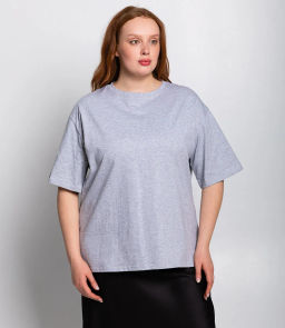Футболка #ОКТ075001, серый меланж