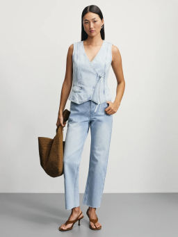 Джинсовый жилет на завязках / Zarina фото 2