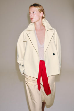 TRENCH CORTO ZW COLLECTION / Hueso - Zara фото 3