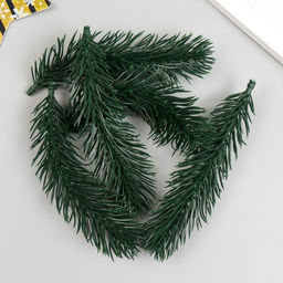 Цена за 5 шт. Декор для творчества «Еловая веточка» зелёная 14.5 см