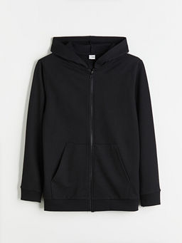 Kap??onlu Erkek ?ocuk Fermuarl? Sweatshirt