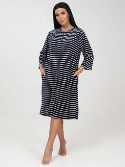 254 ХАЛАТ ЖЕНСКИЙ (Полоса тёмно-синяя) - А-дина фото 2