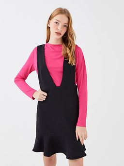 Kad?n V Yaka D?z Kolsuz Elbise