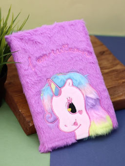 Блокнот плюшевый "Unicorn heart", purple, 21,5х15,5 см, плотность 80 гр.