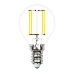 LED-G45-6W/4000K/E14/CL/SLF Лампа светодиодная. Форма "шар", прозрачная. Белый свет (4000K). ТМ Volpe