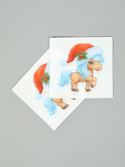 Цена за 6 шт. Салфетки бумажные однослойные Символ года, 24?24, 40 шт.