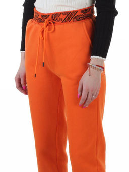 2611 ORANGE Штаны утепленные спортивные женские (85% хлопок, 10% полиэстер, 5% спандекс)
