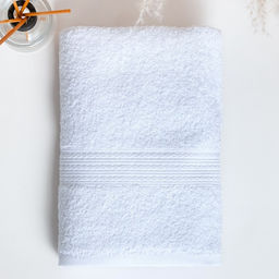 Полотенце махровое 70х140 см, белый, 440 г/м2, хлопок 100% - Simaland фото 2