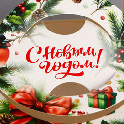 Коробка под бенто - торт с окном новогодняя С Новым годом, 15.5?15.5?10 см - UPAK LAND фото 4