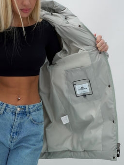 Куртка летучая мышь женская с капюшоном зимняя зеленого цвета 9617Z - Mtforce фото 14