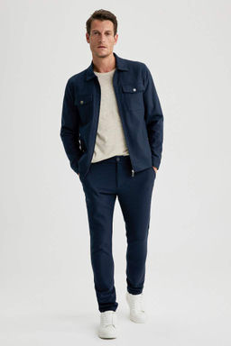 Приталенное пальто с воротником-поло - Defacto фото 5