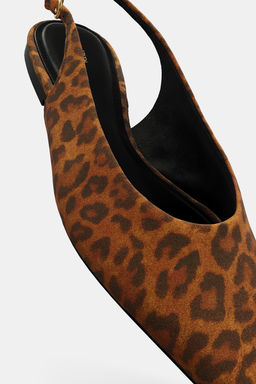 ANIMAL PRINT LEATHER SLINGBACK SHOES - Zara фото 8
