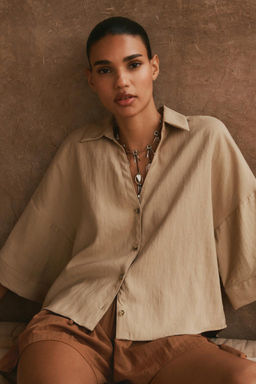 WIDE SHORT SLEEVE SHIRT - Zara фото 20