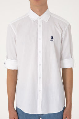 Erkek Beyaz Uzun Kollu G_mlek Sepette S_rpriz _ndirim - U.s. polo assn фото 6
