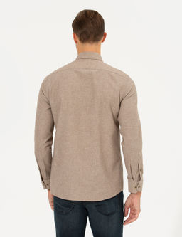 Bej Slim Fit Uzun Kollu G_mlek