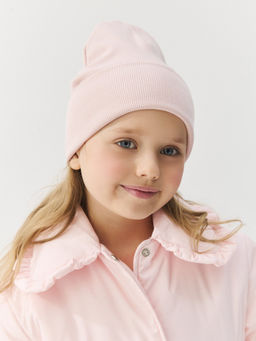 Шапка трикотажная двухслойная Дымчатая роза - Bungly фото 2