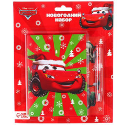 Подарочный набор канцелярии «С новым годом», блокнот А6, ручка, наклейки, «Тачки»