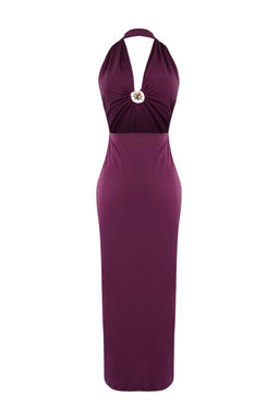 TRENDYOLMILLA Siyah Maxi Orme Aksesuarl? Plaj Elbisesi TBESS25EL00095  фото 10
