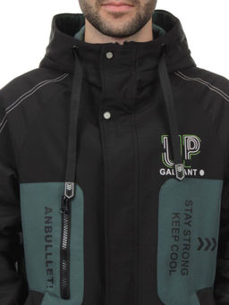 2171 BLACK GREEN Куртка мужская зимняя облегченная (130 гр. холлофайбер)