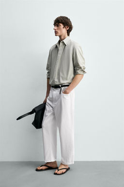JEANS TAPERED WIDE FIT / Blanco - Zara фото 4