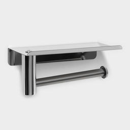 Держатель для туалетной бумаги с полочкой, 18×10×9 см, хромированный