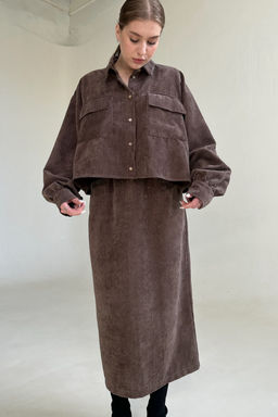 Рубашка вельвет 080/02/Коричневый - M&G all natural фото 7